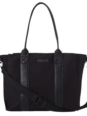 Black Nylon Tote Bag with Shoulder Strap